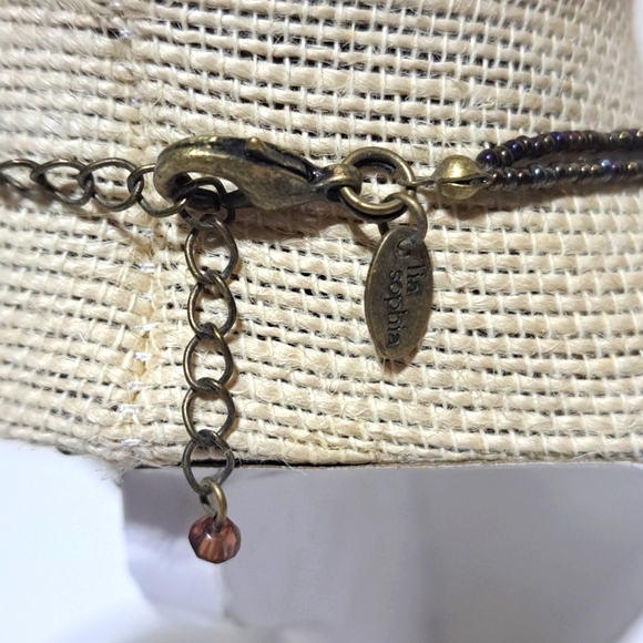 Lia Sophia Red Beaded Statement Necklace - Picture 3 of 3